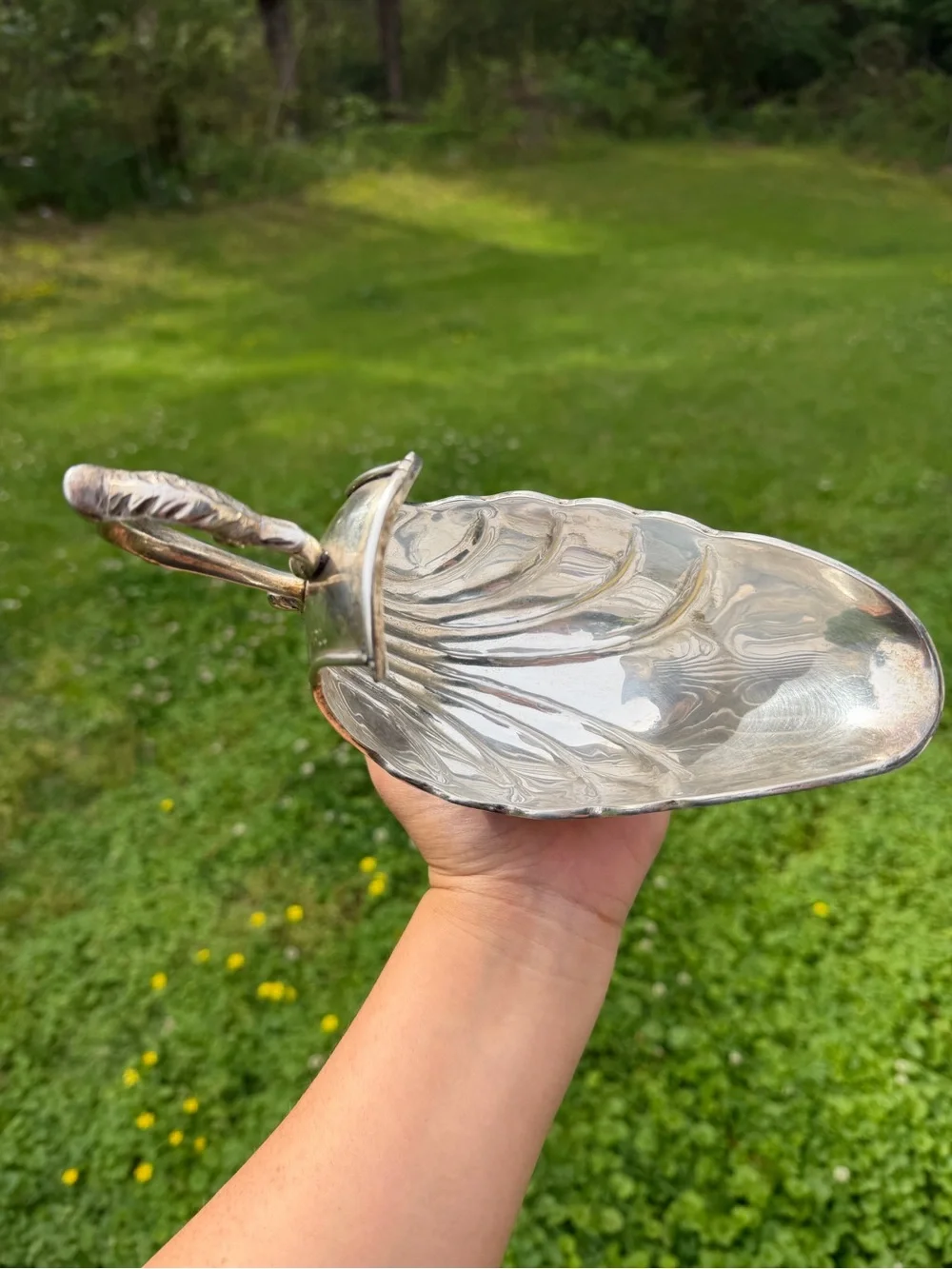 Vintage Elegant  Bombay Silver-Tone Gravy  Boat